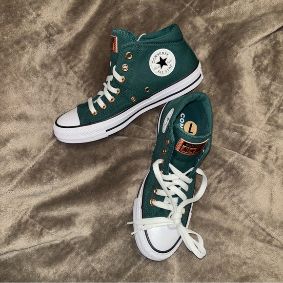 Converse Shoes - Converse All Star High Top Sneakers - Dark Green with White NWOT